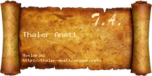 Thaler Anett névjegykártya