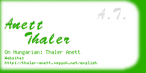 anett thaler business card